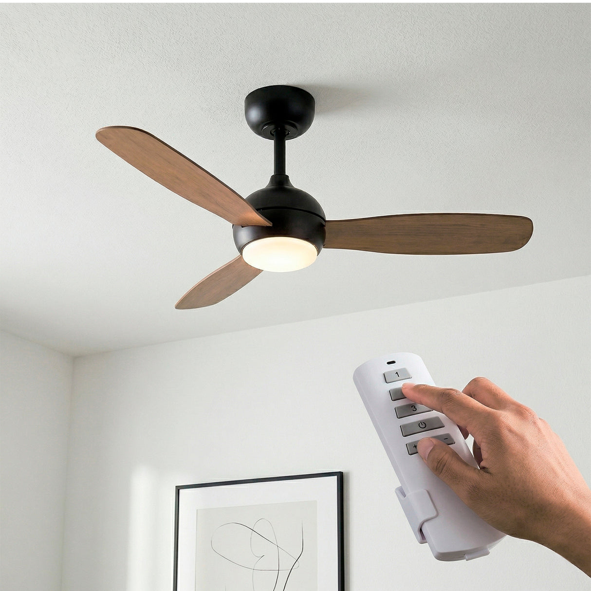 VENTILADOR DE TECHO CON LUZ LED 3 ASPAS