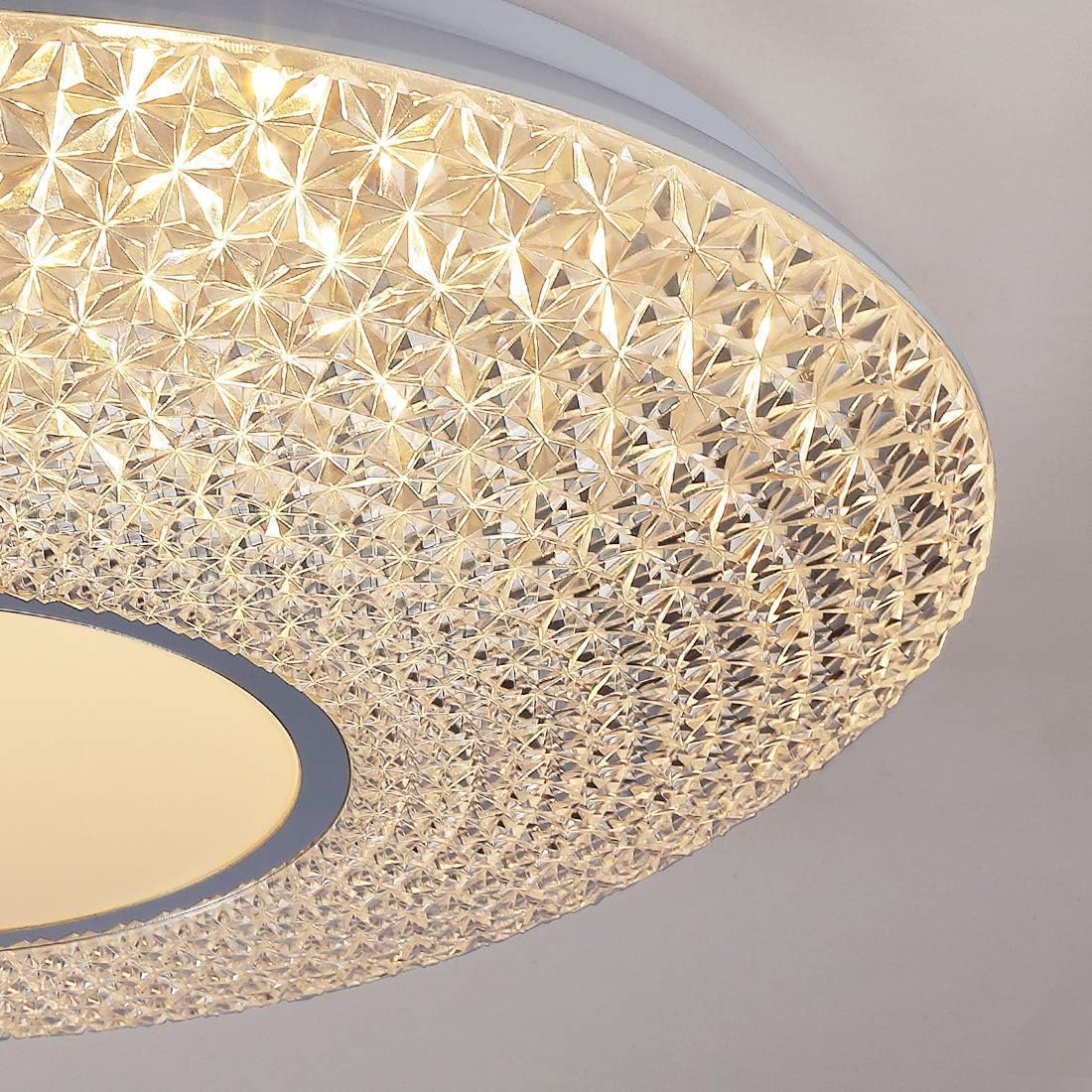 LÁMPARA DE TECHO EFECTO CRISTAL LUZ CÁLIDA