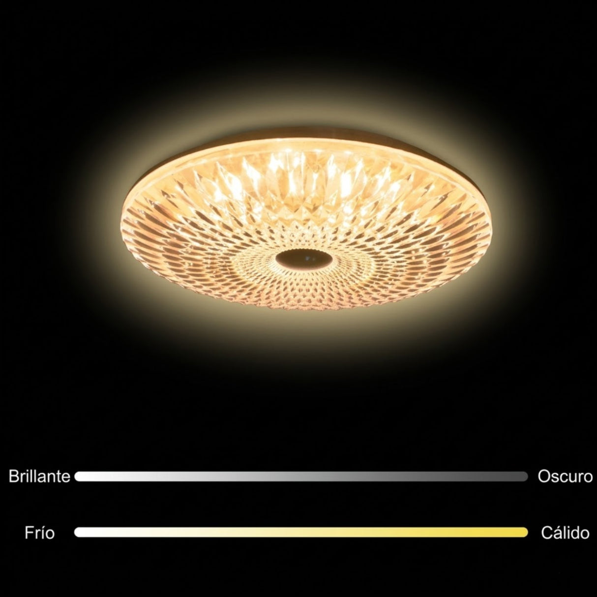 LÁMPARA DE TECHO LED INTELIGENTE 21 EFECTO VIDRIO C/CONTRO