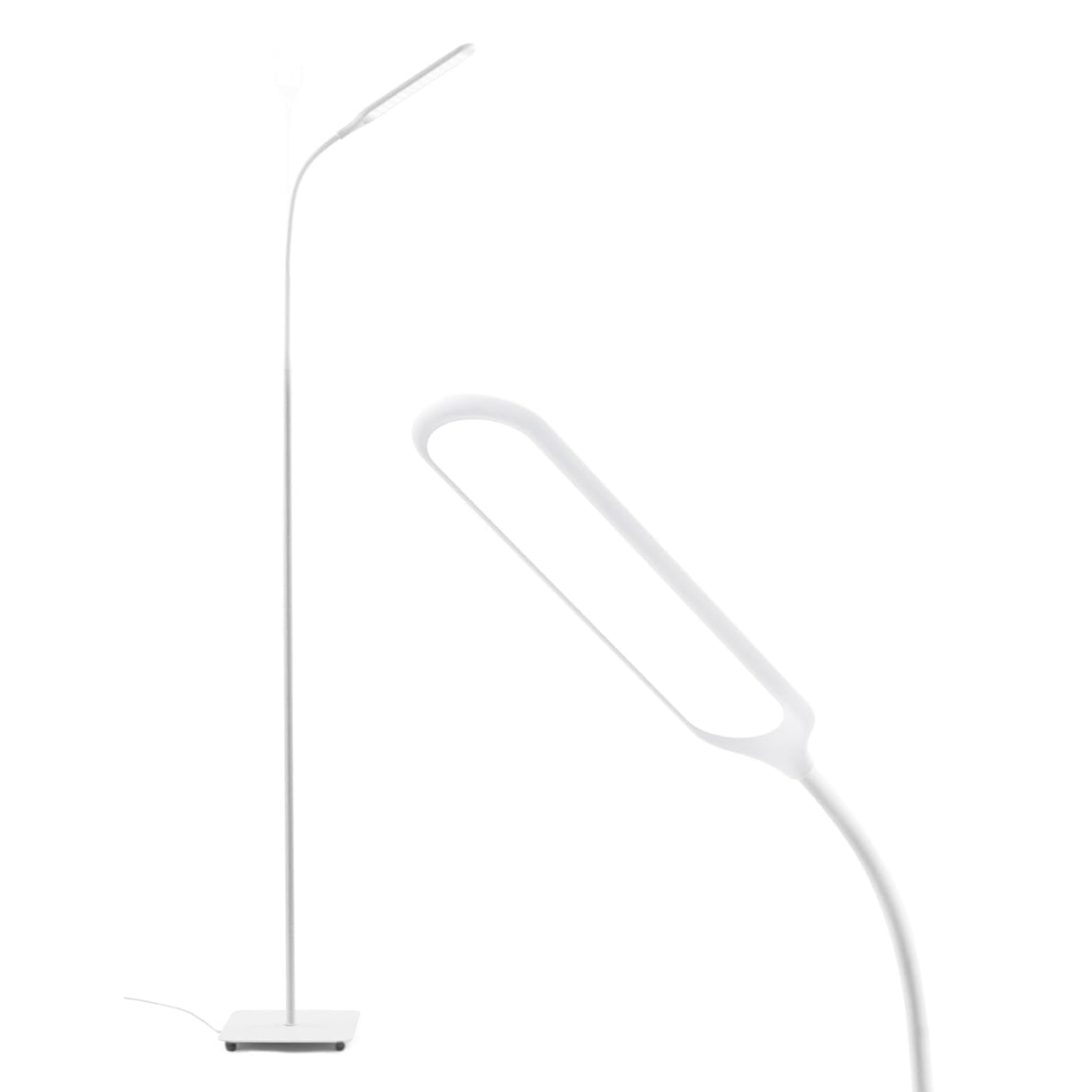 LÁMPARA DE PISO LED CON CUELLO DE CISNE, CONTROL TÁCTIL