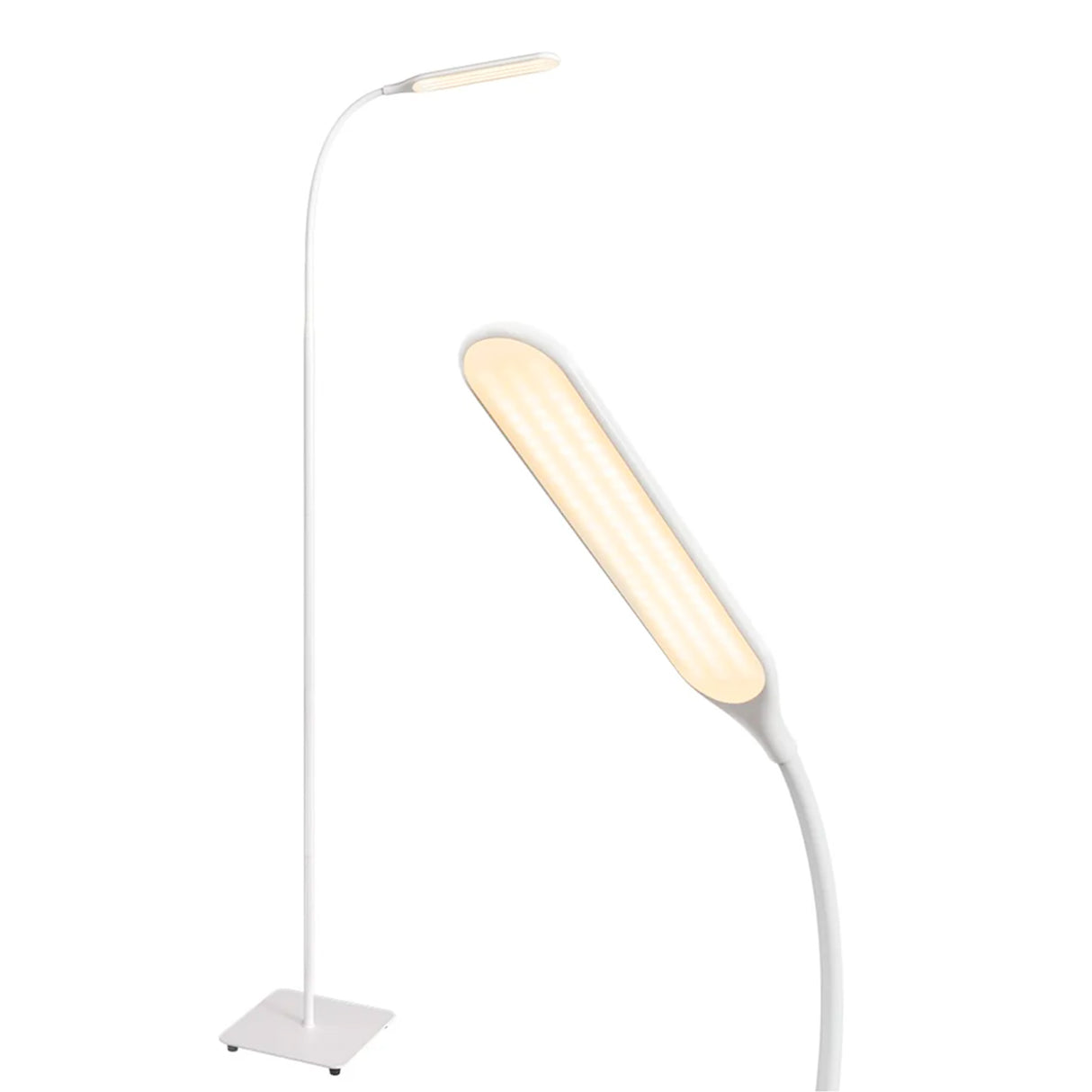 LÁMPARA DE PISO LED CON CUELLO DE CISNE, CONTROL TÁCTIL