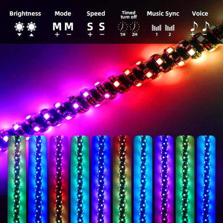 LUCES DE LATIGO LED RGB 115 CM