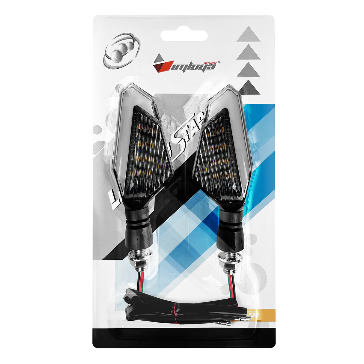 DIRECCIONAL PARA MOTO ÁMBAR/ROJO