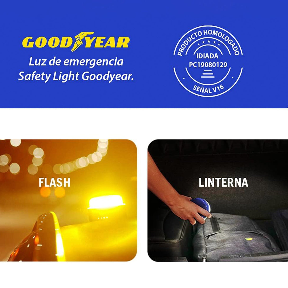 Goodyear Safety Light, Luz de Emergencia para Coche