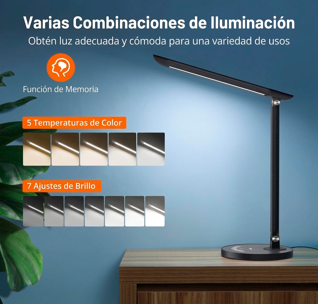 LÁMPARA DE ESCRITORIO LED TÁCTIL CON PROTECCIÓN OCULAR.