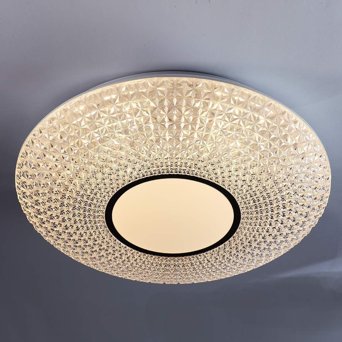 LÁMPARA DE TECHO EFECTO CRISTAL LUZ CÁLIDA