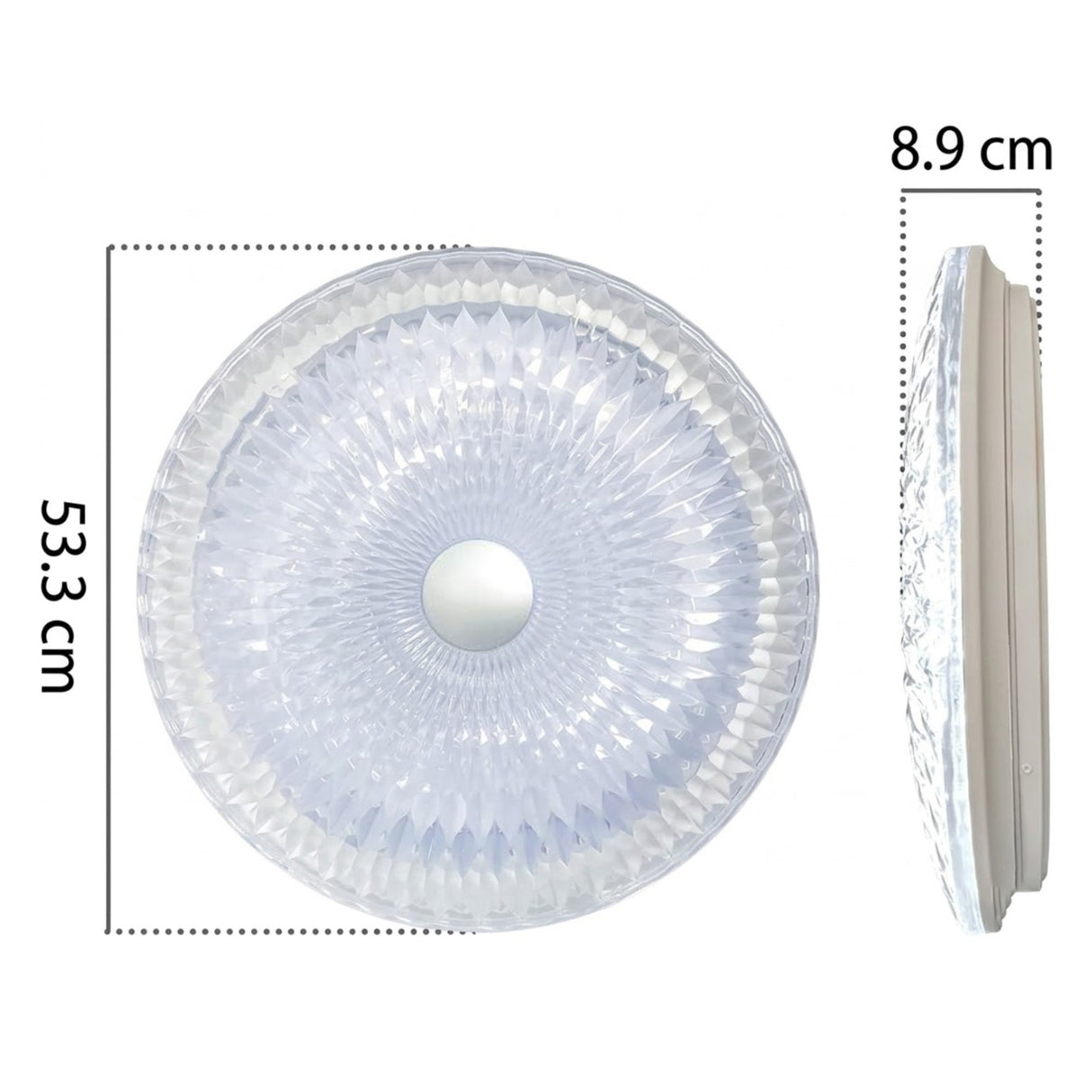 LÁMPARA DE TECHO LED INTELIGENTE 21 EFECTO VIDRIO C/CONTRO
