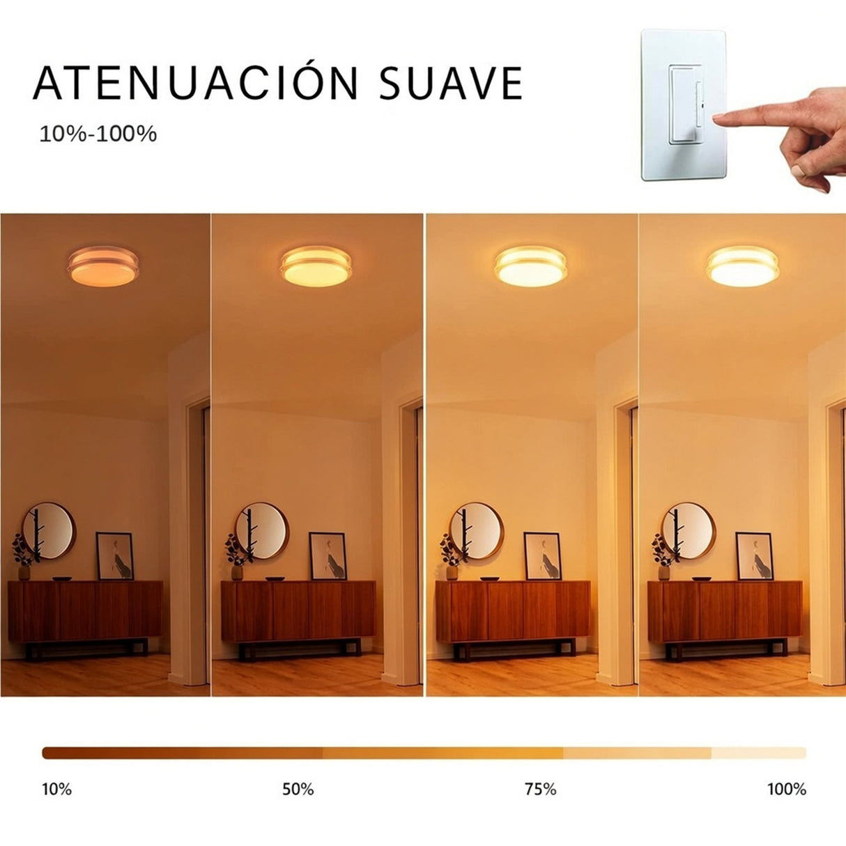 LÁMPARA DE TECHO PLAFÓN LED REGULABLE 12 LUZ CÁLIDA
