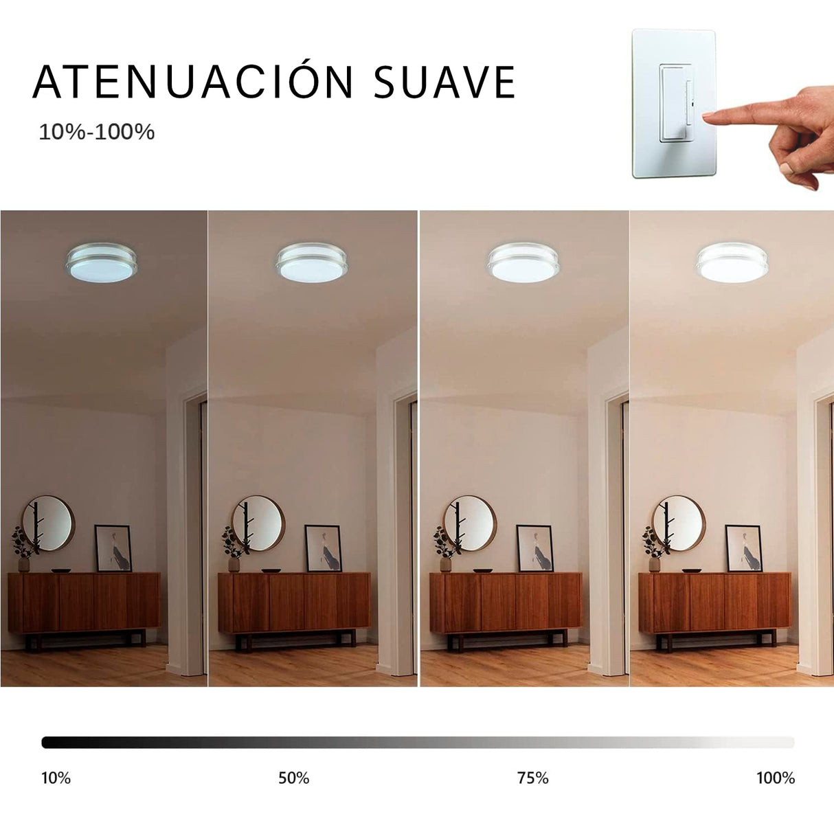 LÁMPARA DE TECHO PLAFÓN LED REGULABLE 12 LUZ BLANCA