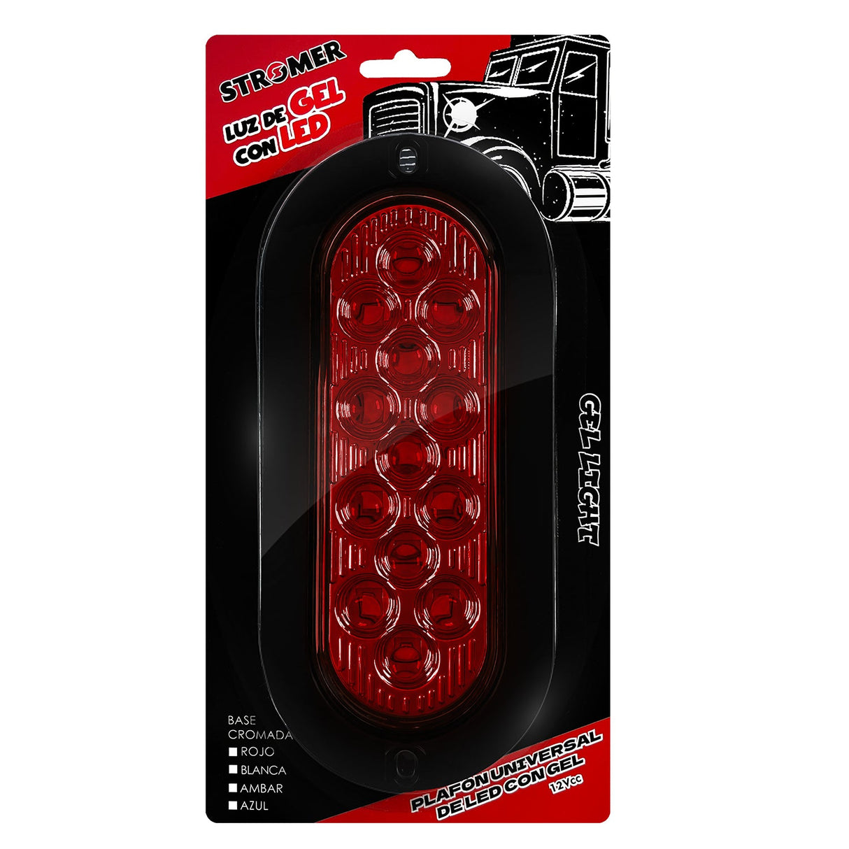 PLAFON 6" 13LED ROJO BAJA/ESTROBO